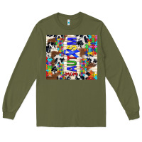 Army Green autism mom puzzle ribbon Long Sleeve Tee - TumblerDesignByShophia
