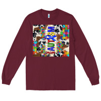 Burgundy autism mom puzzle ribbon Long Sleeve Tee - TumblerDesignByShophia