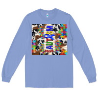 Colony Blue autism mom puzzle ribbon Long Sleeve Tee - TumblerDesignByShophia