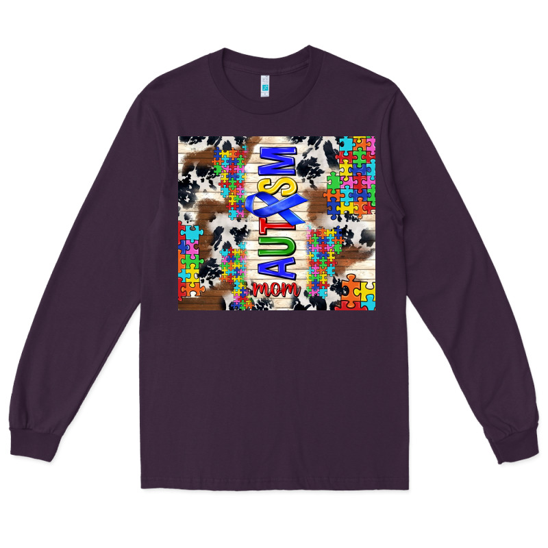 Autism Mom Puzzle Ribbon Long Sleeve Tee by TumblerDesignByShophia | Teevron