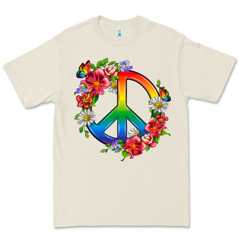 Peace Pride Lgbtq+ And Flowers Premium Tee by BundleAndBundleShop | Teevron