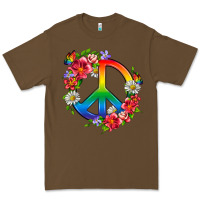 Cacao Peace Pride LGBTQ+ And Flowers Premium Tee - BundleAndBundleShop