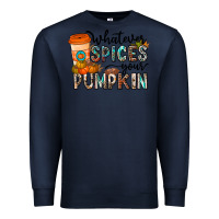 Navy whatever spices your pumpkin Premium Sweatshirt - CowhideDigitalArt