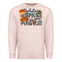 Pale Pink whatever spices your pumpkin Premium Sweatshirt - CowhideDigitalArt