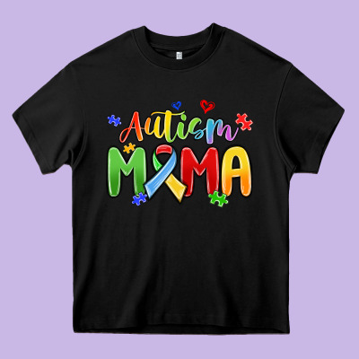 Autism Mama Heavy Core Tee Designed By Maliassmallbusiness