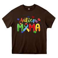 Chocolate Brown autism mama Heavy Core Tee - MaliasSmallBusiness