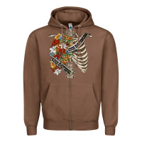 Chestnut kinda emotionless kinda emotional skeleton chest Zipper Hoodie - FaDigitalArtStudio