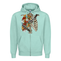 Seafoam kinda emotionless kinda emotional skeleton chest Zipper Hoodie - FaDigitalArtStudio