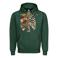 Sports Green kinda emotionless kinda emotional skeleton chest Zipper Hoodie - FaDigitalArtStudio