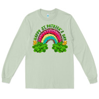 Matcha Happy St. Patrick's Day Rainbow And Shamrock Long Sleeve Tee - RanaPortraitStore