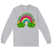 Moon Dust Happy St. Patrick's Day Rainbow And Shamrock Long Sleeve Tee - RanaPortraitStore