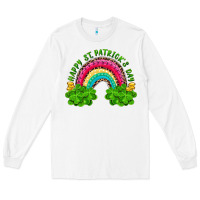 Happy St. Patrick's Day Rainbow And Shamrock Long Sleeve Tee | Teevron