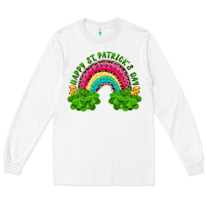 Happy St. Patrick's Day Rainbow And Shamrock Long Sleeve Tee by RanaPortraitStore | Teevron