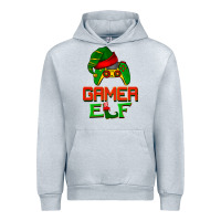 Heather Grey Christmas gamer elf Urban Hoodie - BarkalooDesign