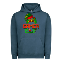 Pigment Midnight Navy Christmas gamer elf Urban Hoodie - BarkalooDesign