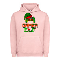 Pigment Salmon Christmas gamer elf Urban Hoodie - BarkalooDesign
