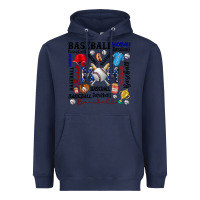 Navy baseball mom Heavyweight Hoodie - CowhideDigitalArt