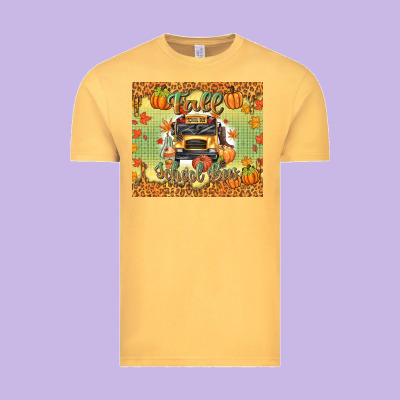 Fall School Bus Vintage Tee Designed By Texasbilliewilder