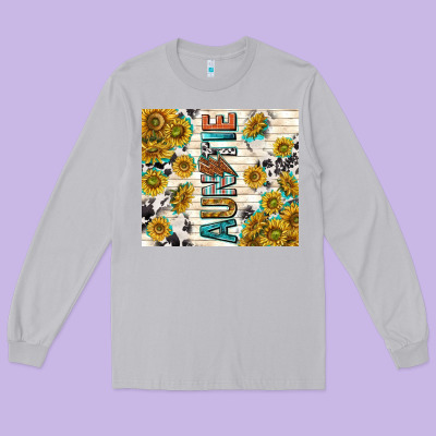 Auntie With Lightning Bolt Long Sleeve Tee Designed By Tumblerdesignbyshophia