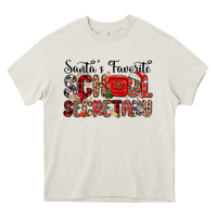 Cream santa s favorite coffee school secretary Heavy Core Tee - MaliasSmallBusiness