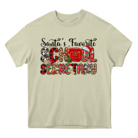 Mossy santa s favorite coffee school secretary Heavy Core Tee - MaliasSmallBusiness