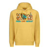 Antique Gold Peace Love Whiskey Premium Hoodie - BundleAndBundleShop
