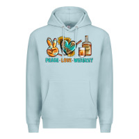 Blue Mist Peace Love Whiskey Premium Hoodie - BundleAndBundleShop