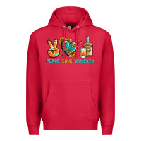 Cardinal Peace Love Whiskey Premium Hoodie - BundleAndBundleShop