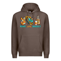 Coffee Peace Love Whiskey Premium Hoodie - BundleAndBundleShop