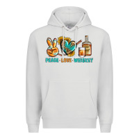 Dove Grey Peace Love Whiskey Premium Hoodie - BundleAndBundleShop