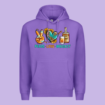 Peace Love Whiskey Premium Hoodie Designed By Bundleandbundleshop
