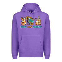 Purple Peace Love Whiskey Premium Hoodie - BundleAndBundleShop