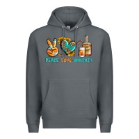 Rock Peace Love Whiskey Premium Hoodie - BundleAndBundleShop