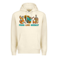 Sandshell Peace Love Whiskey Premium Hoodie - BundleAndBundleShop