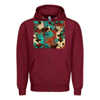Serape Turquoise Glitter Cowhide  Tooled Leather  Tumbler Zipper Hoodie | Teevron