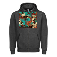 Charcoal Heather Serape Turquoise Glitter Cowhide  Tooled Leather  Tumbler Zipper Hoodie - FaDigitalArtStudio
