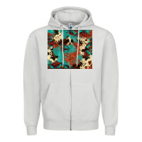 Dove Grey Serape Turquoise Glitter Cowhide  Tooled Leather  Tumbler Zipper Hoodie - FaDigitalArtStudio