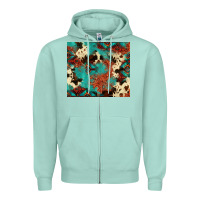 Seafoam Serape Turquoise Glitter Cowhide  Tooled Leather  Tumbler Zipper Hoodie - FaDigitalArtStudio
