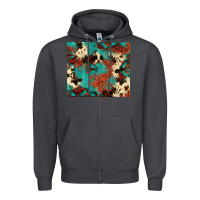 Smoke Serape Turquoise Glitter Cowhide  Tooled Leather  Tumbler Zipper Hoodie - FaDigitalArtStudio