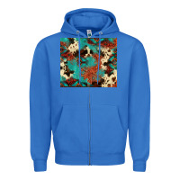 True Royal Serape Turquoise Glitter Cowhide  Tooled Leather  Tumbler Zipper Hoodie - FaDigitalArtStudio