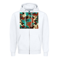 White Serape Turquoise Glitter Cowhide  Tooled Leather  Tumbler Zipper Hoodie - FaDigitalArtStudio