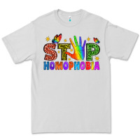 Dove Grey Western Stop Homophobia Premium Tee - BundleAndBundleShop