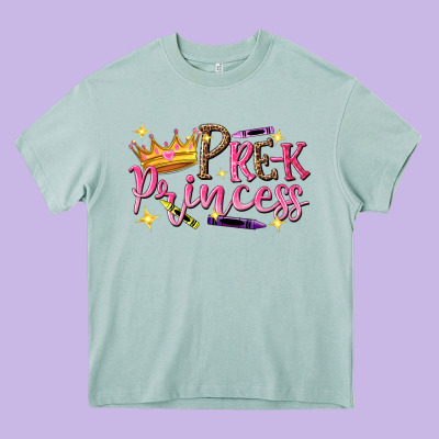 Pre K Princess Heavy Core Tee Designed By Nancycooperartshop