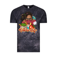 Cloud Black afro woman teacher life Vintage Tee - NancyCooperArtShop