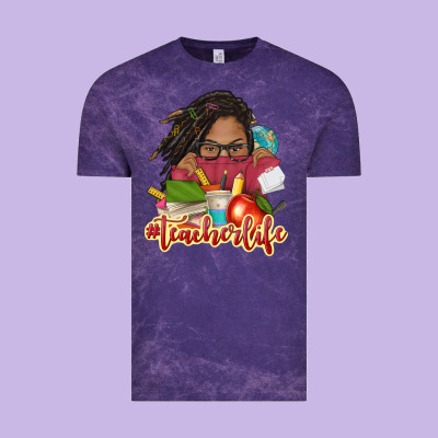 Afro Woman Teacher Life Vintage Tee Designed By Nancycooperartshop
