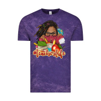 Cloud Purple afro woman teacher life Vintage Tee - NancyCooperArtShop