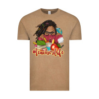 Vintage Coffee afro woman teacher life Vintage Tee - NancyCooperArtShop