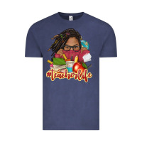 Vintage Denim afro woman teacher life Vintage Tee - NancyCooperArtShop