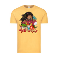 Vintage Mustard afro woman teacher life Vintage Tee - NancyCooperArtShop