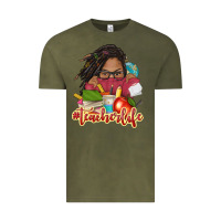Vintage Olive afro woman teacher life Vintage Tee - NancyCooperArtShop